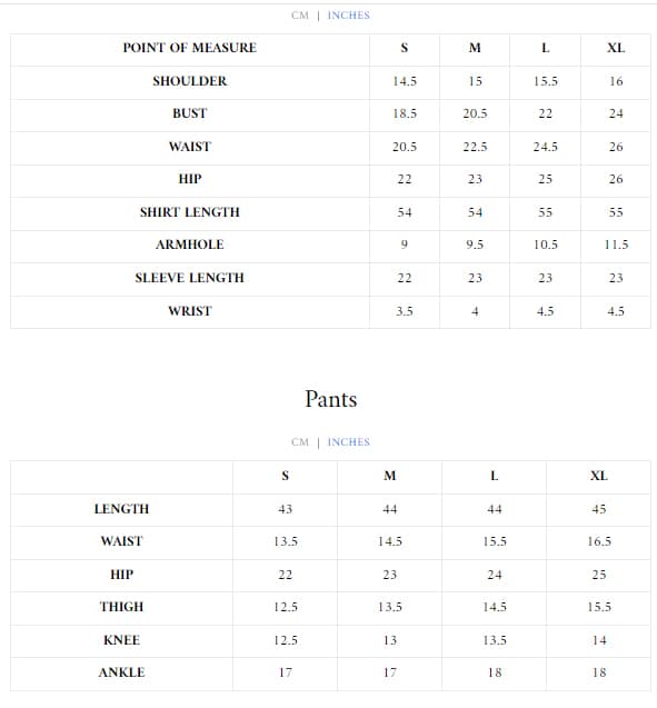 Size Chart