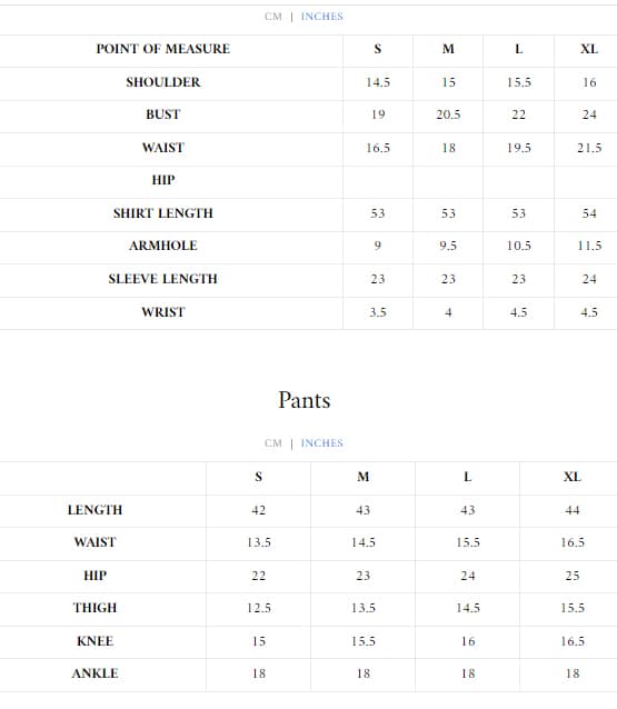 Size Chart