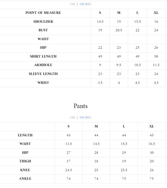 Size Chart