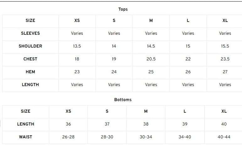 Size Chart