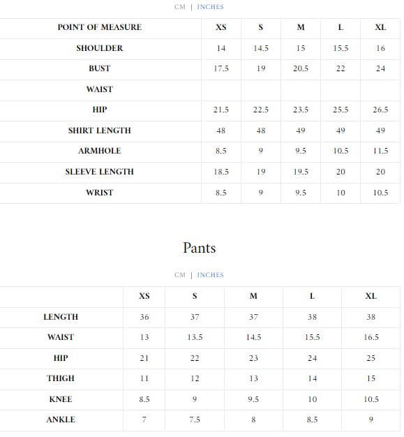 Size Chart