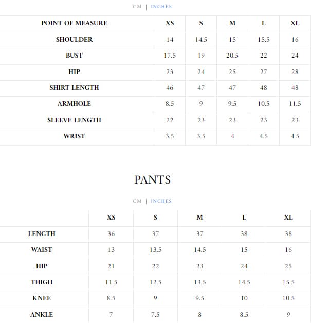 Size Chart