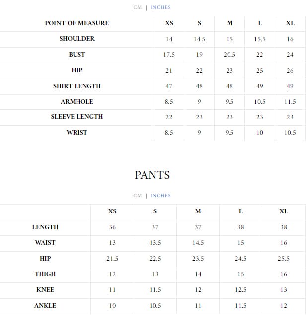 Size Chart