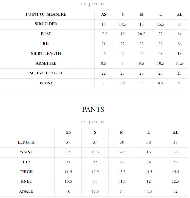 Size Chart
