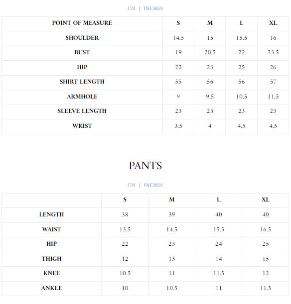 Size Chart