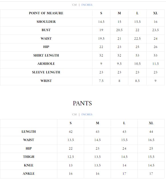 Size Chart