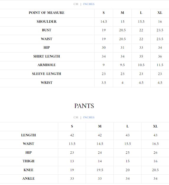 Size Chart