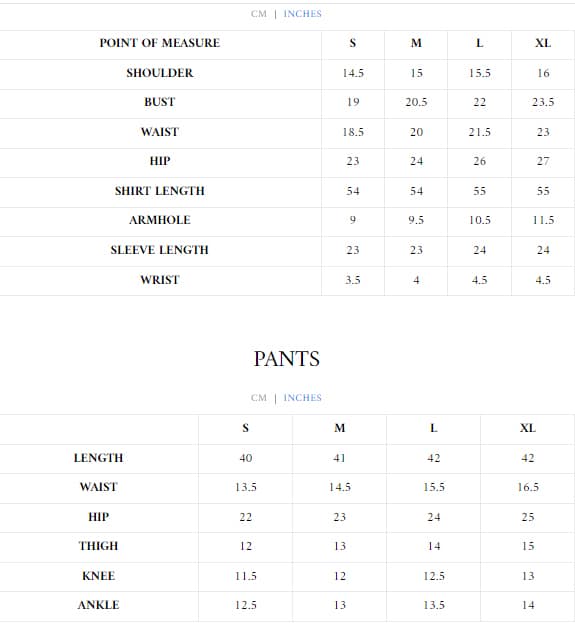 Size Chart