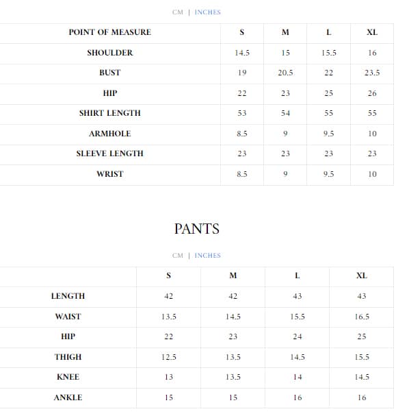 Size Chart