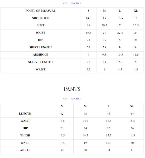 Size Chart