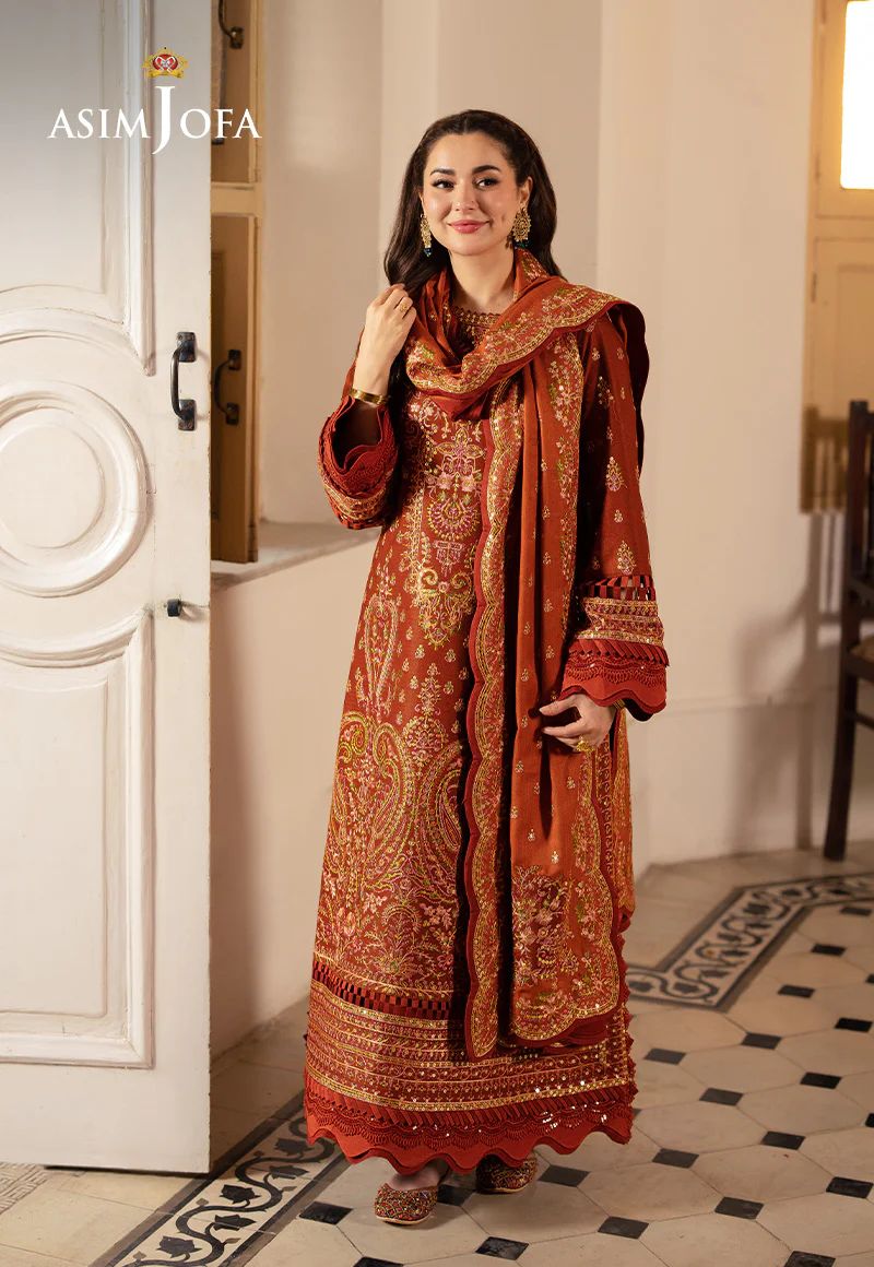 Asim Jofa pashmina collection winter suits collection Uk