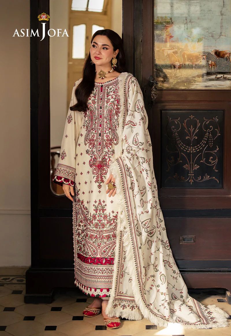 Asim Jofa pashmina collection winter suits collection Uk