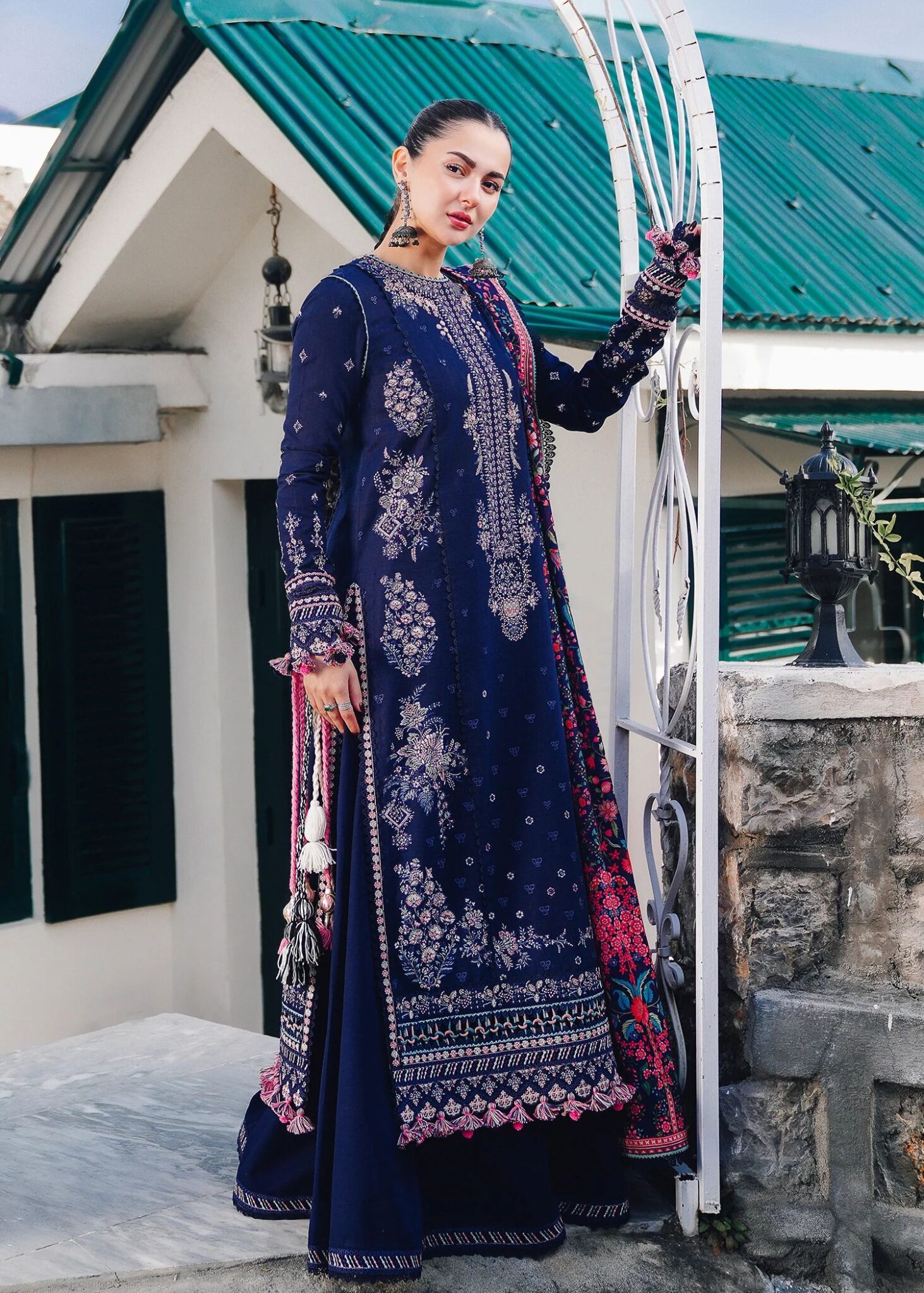 hussain Rehar winter shawl collection 2024 UK