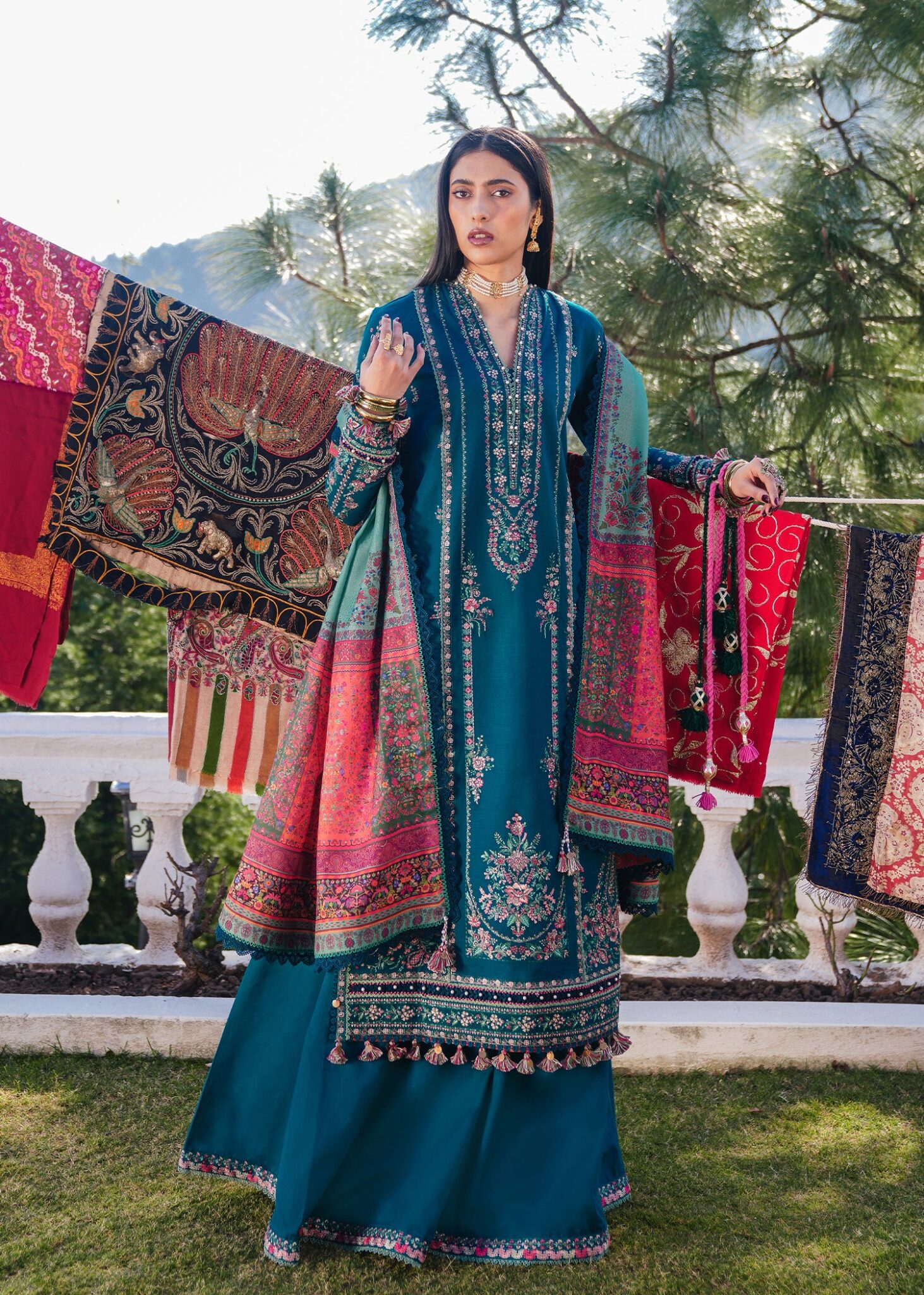 hussain Rehar winter shawl collection 2024 UK