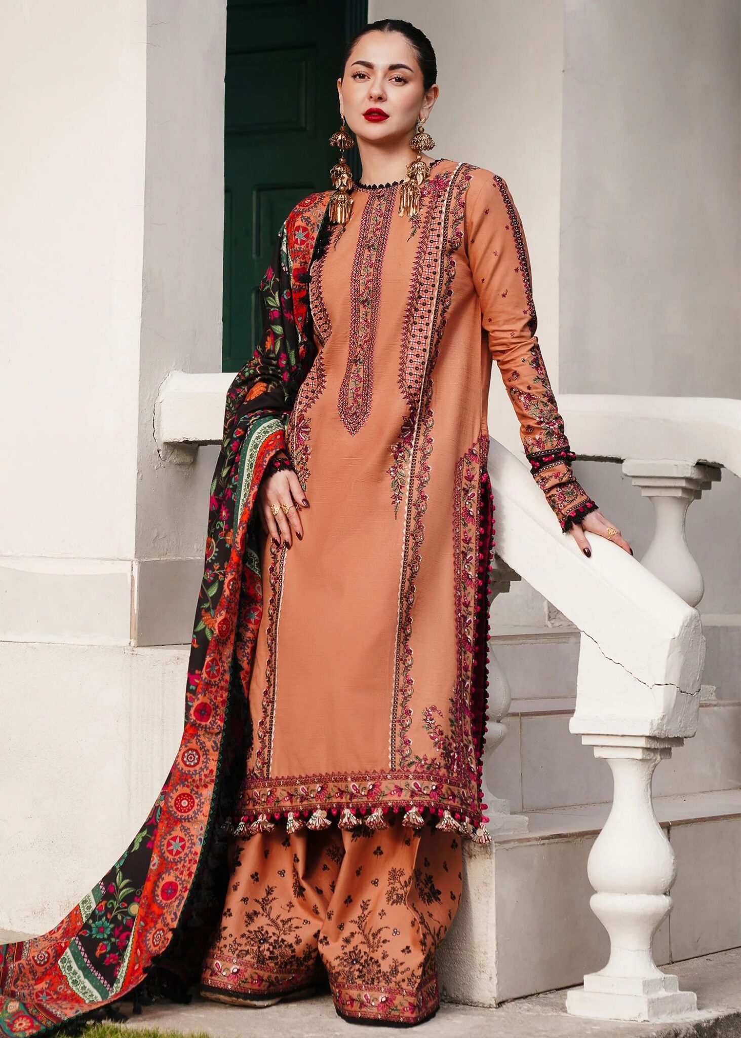 hussain Rehar winter shawl collection 2024 UK