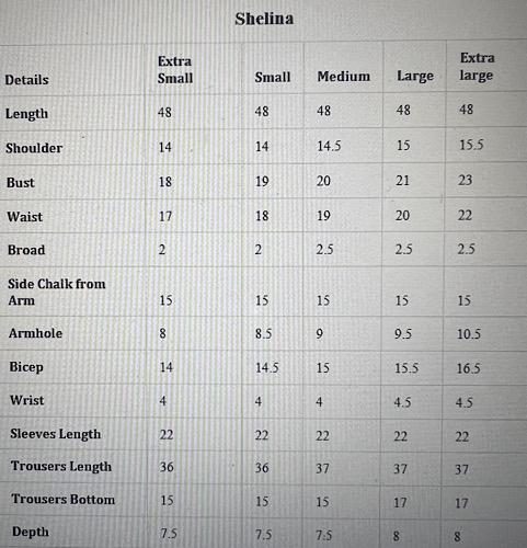 Size Chart