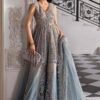 Embroidered Chiffon- Coffe to Aqua - Image 2