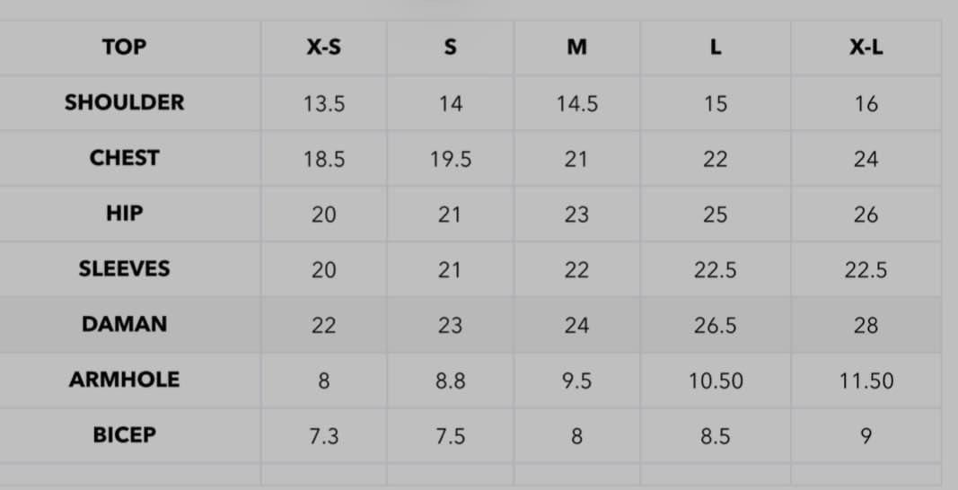 Size Chart