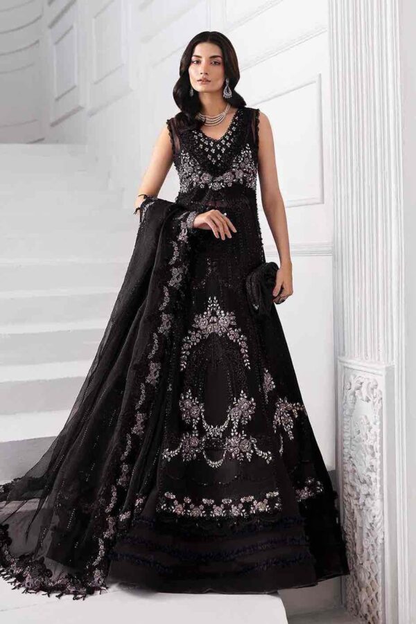 Embroidered Chiffon- Black - Image 2