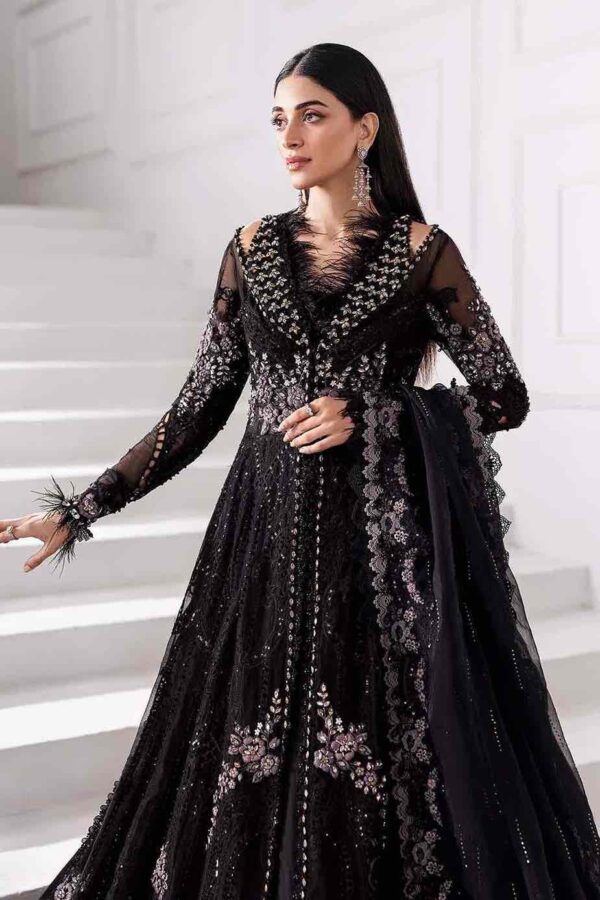 Embroidered Chiffon- Black - Image 3