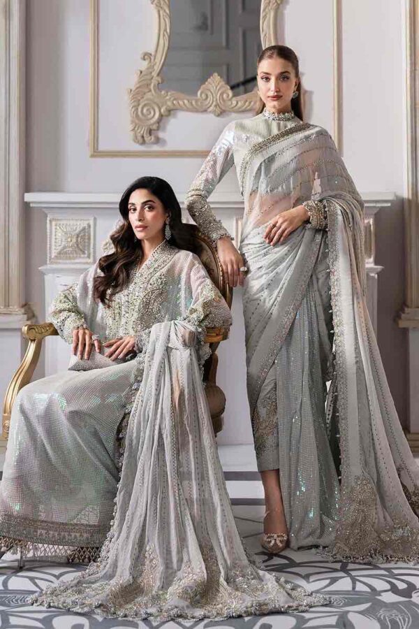Embroidered Chiffon- Ice Blue - Image 3