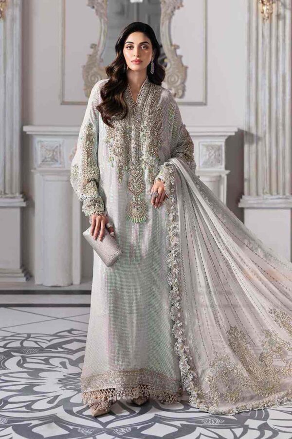 Embroidered Chiffon- Ice Blue - Image 2