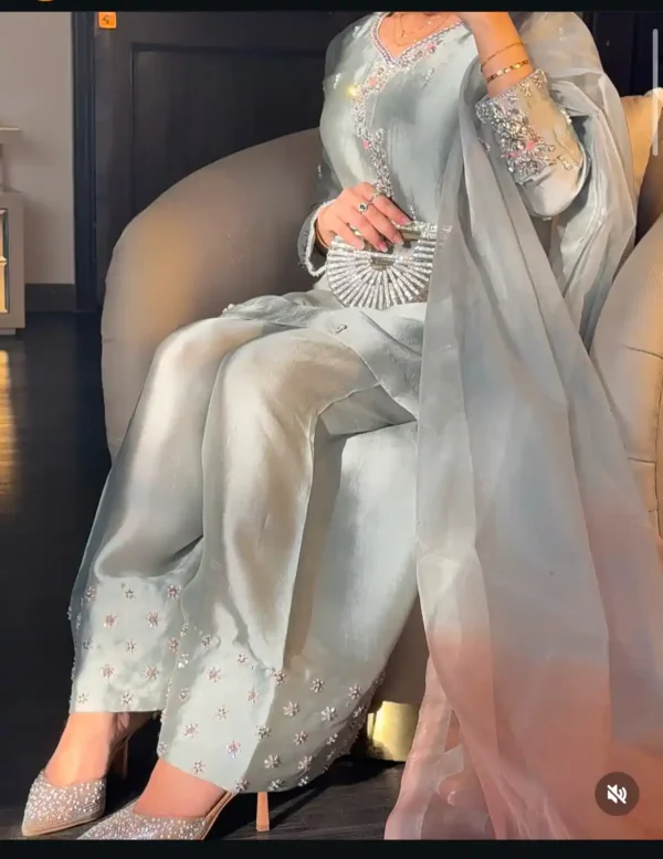 Sitara E Zar- Farshi Shalwar Set - Image 4