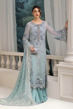 Maria B Chiffon - Aqua