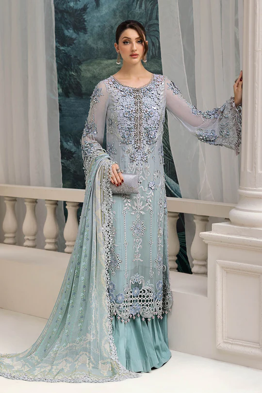 Maria B Chiffon - Aqua