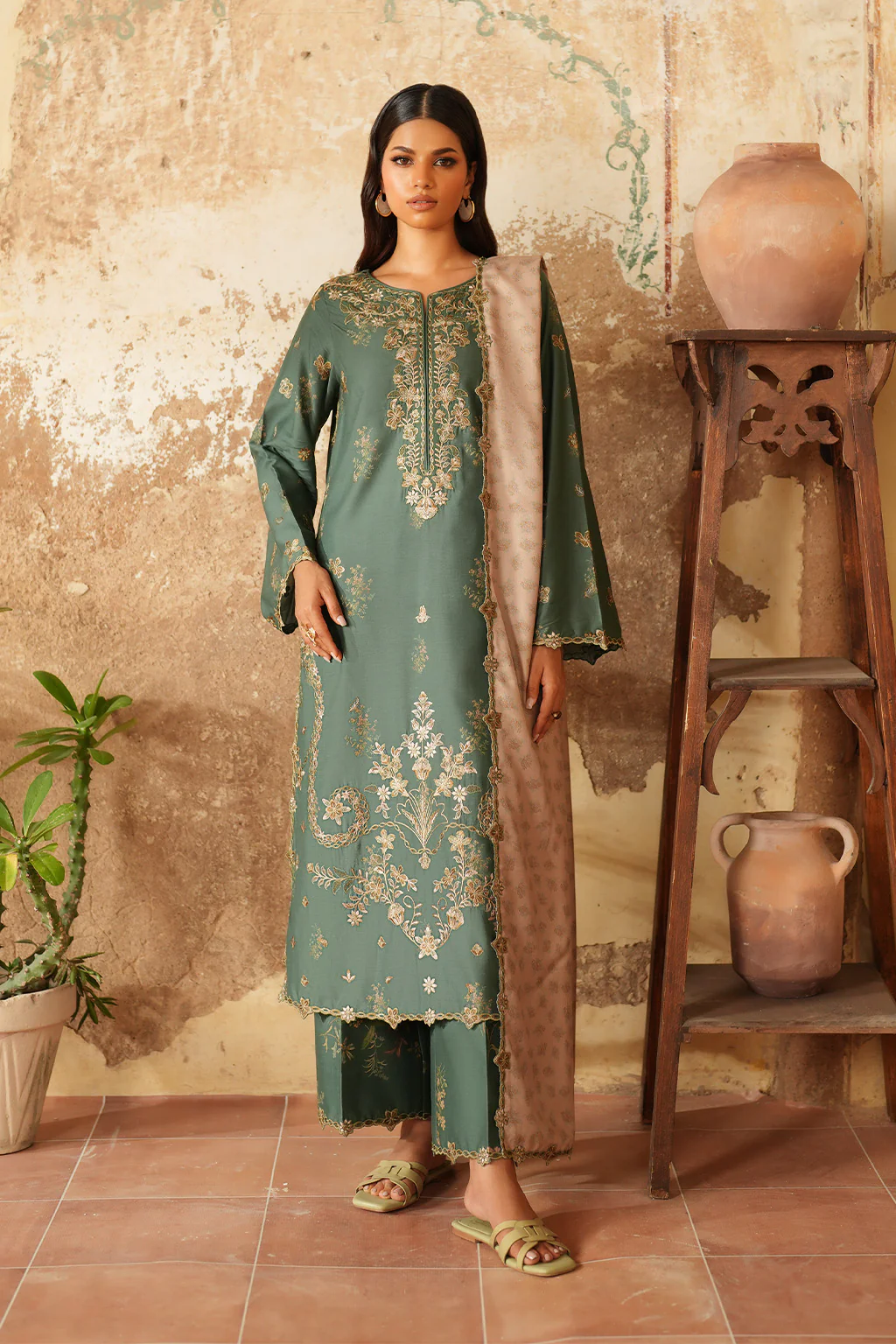 Embroidered Printed Linen