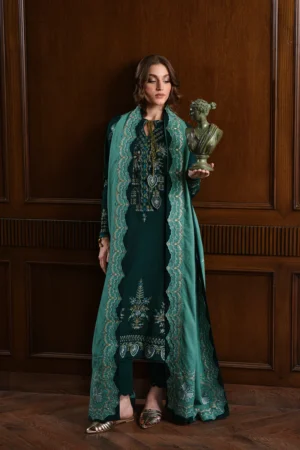 EMERALD GREEN LUXURY EMBROIDERED KARANDI SET