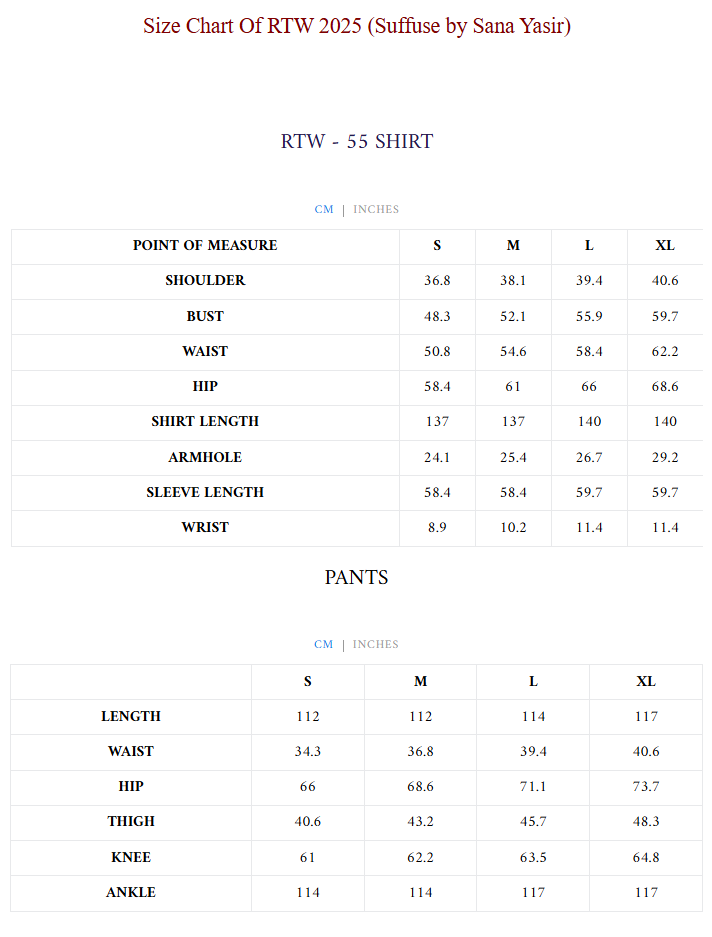 Size Chart