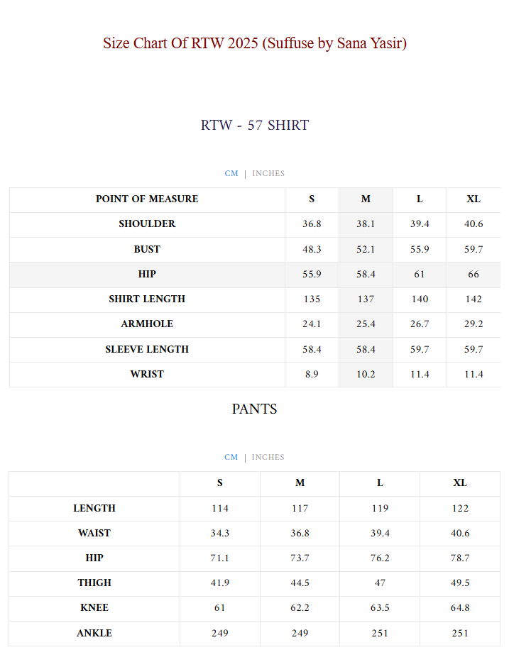 Size Chart