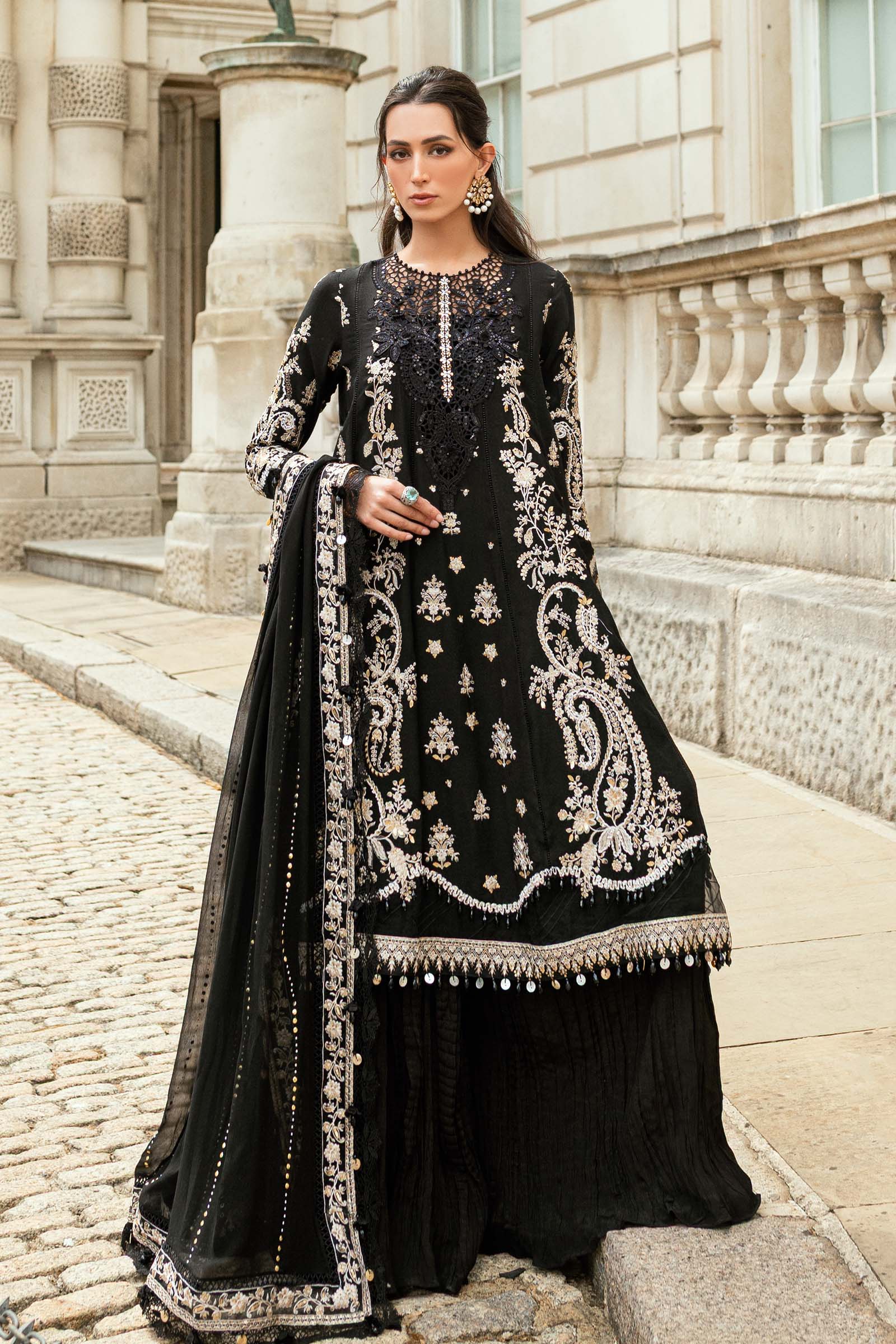 Embroidered Raw Silk Suit