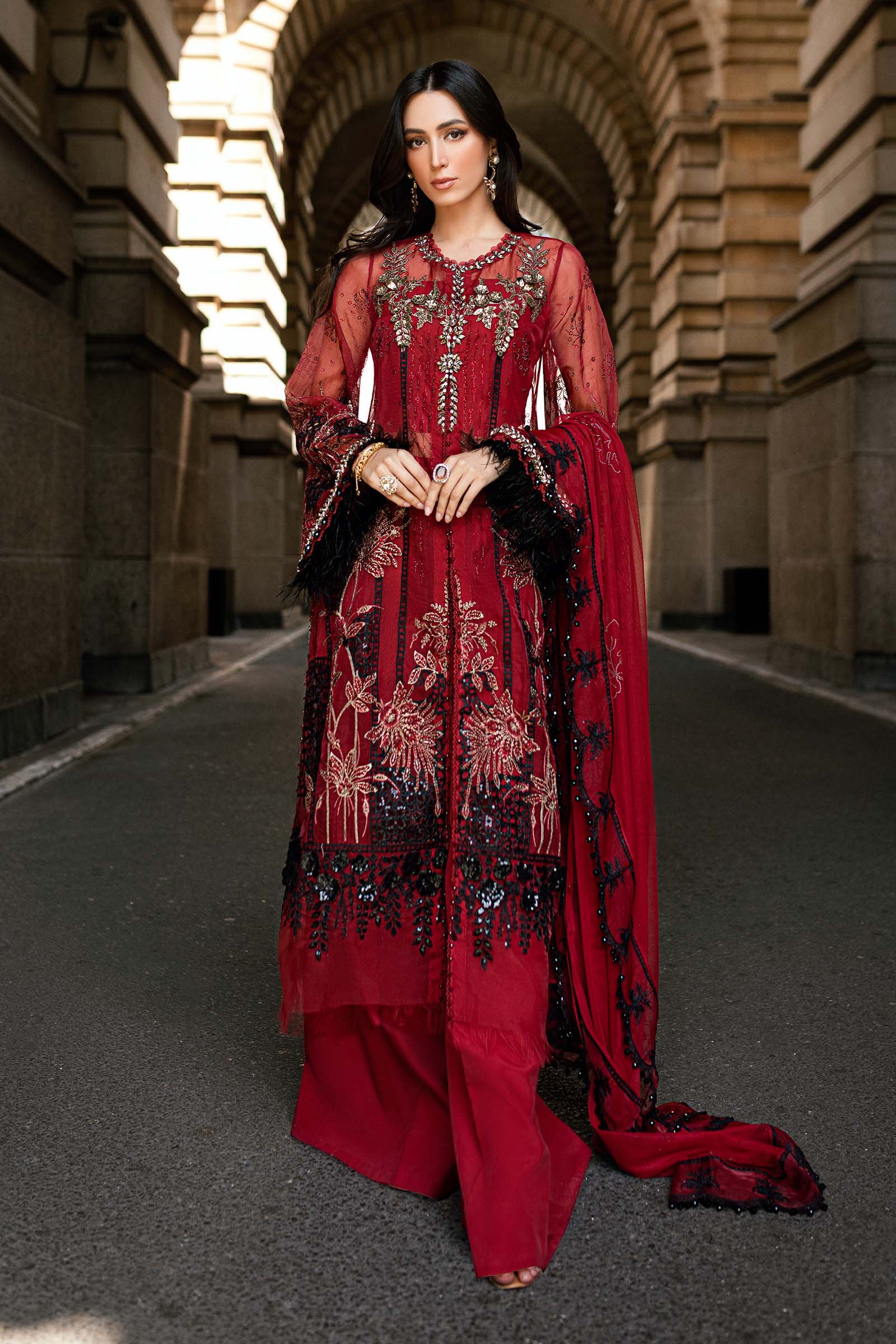 Embroidered Organza Suit