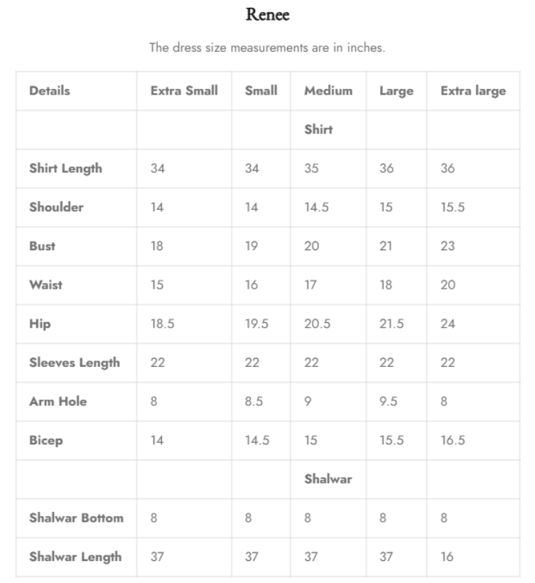 Size Chart