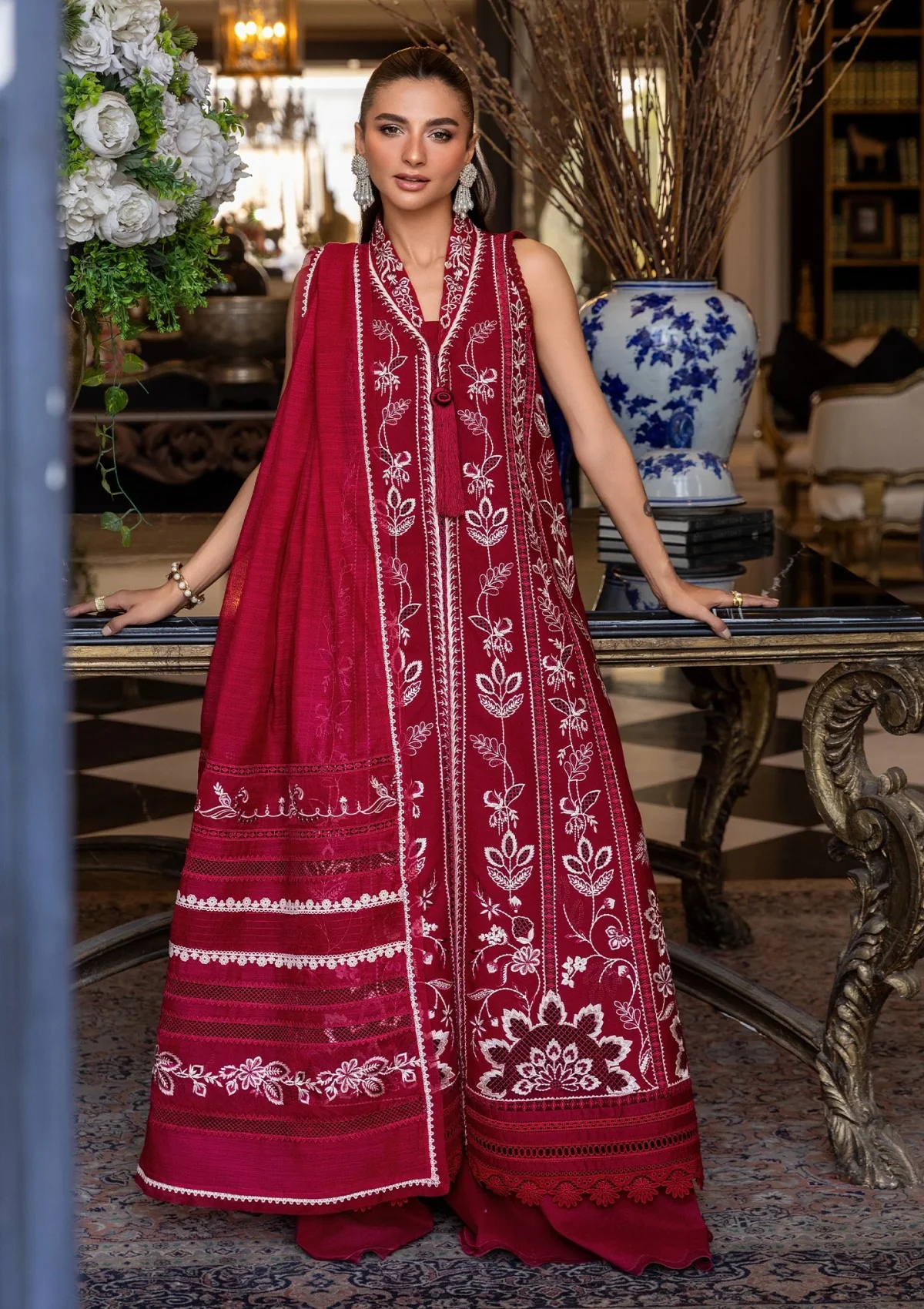 Lawn - Crimson - Flow Unstitched 26