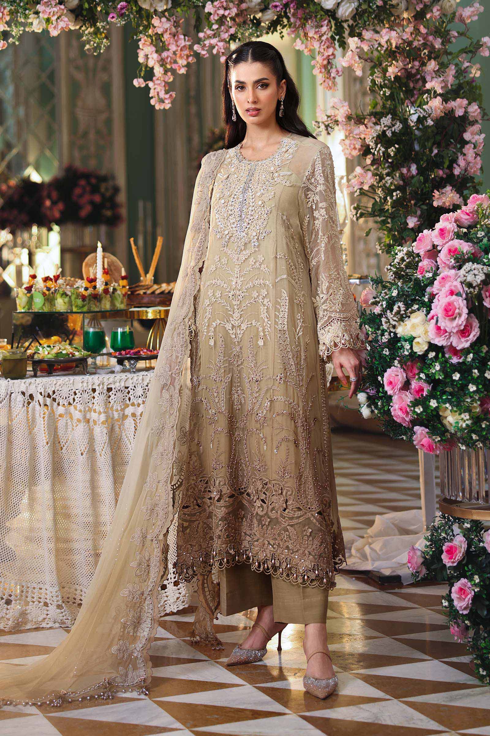 3 Piece Embroidered Chiffon Suit