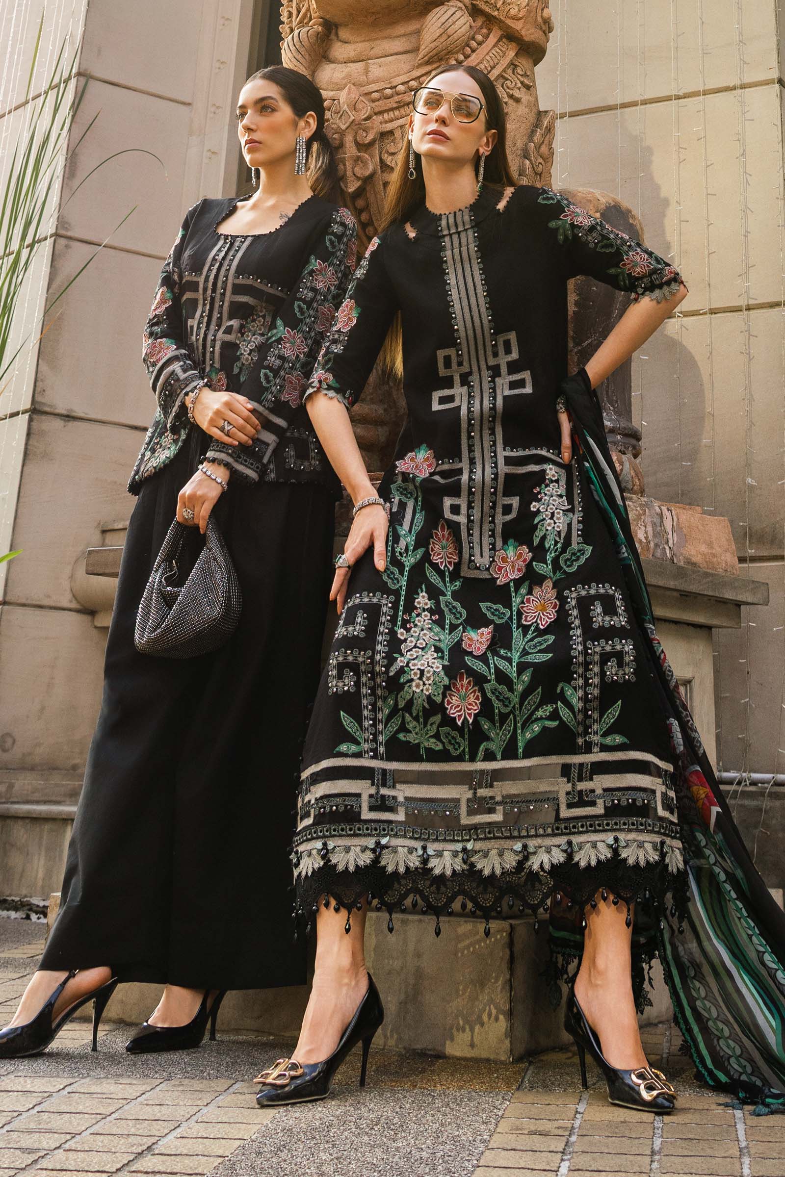 3 Piece Embroidered Jacquard Lawn Suit
