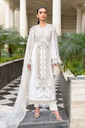 3 Piece Embroidered Jacquard Lawn Suit