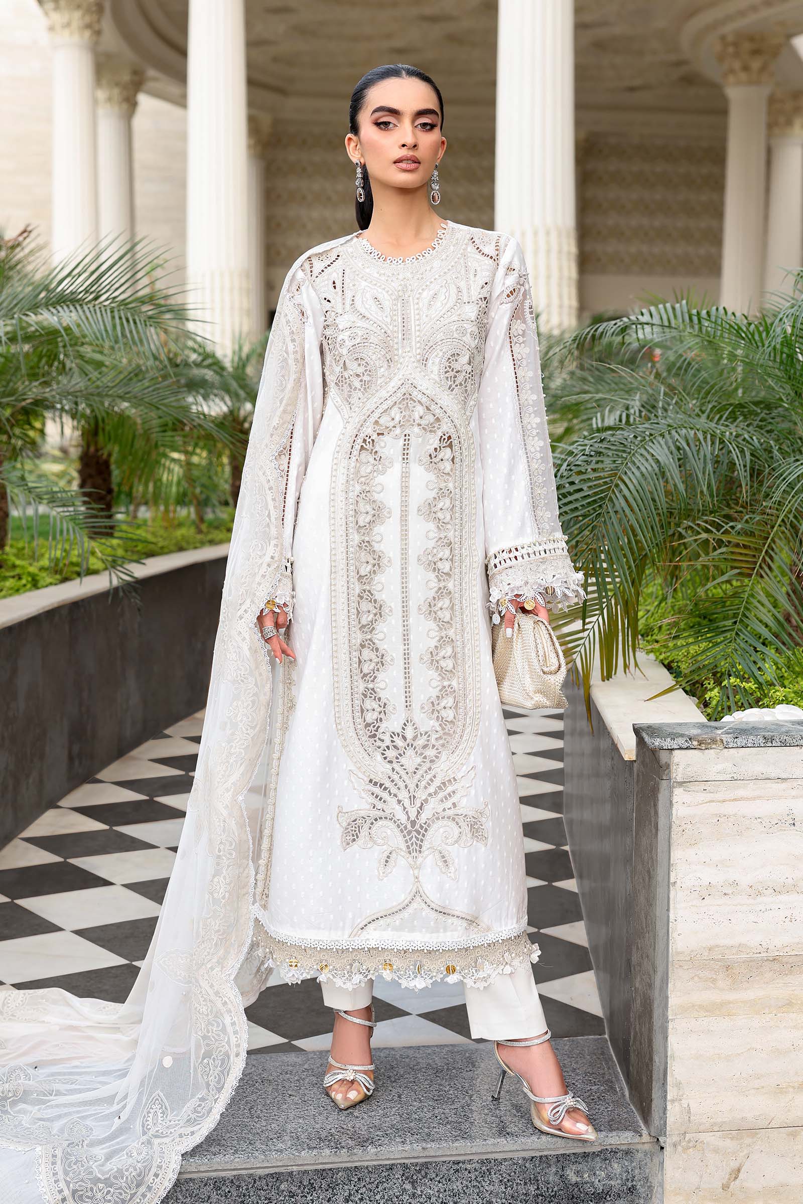 3 Piece Embroidered Jacquard Lawn Suit
