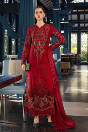 3 Piece Embroidered Jacquard Lawn Suit