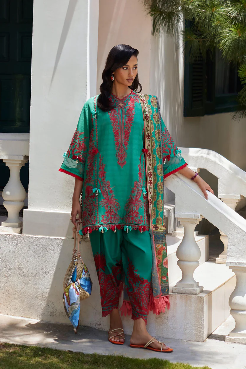 Embroidered 3 Piece Muzlin Suit