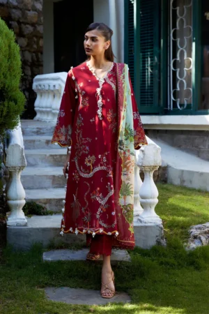 Embroidered 3 Piece Muzlin Suit