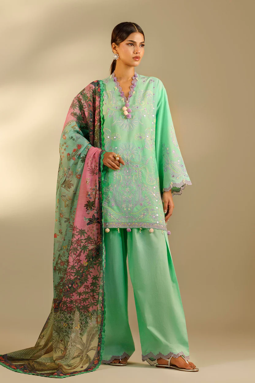 Embroidered 3 Piece Muzlin Suit