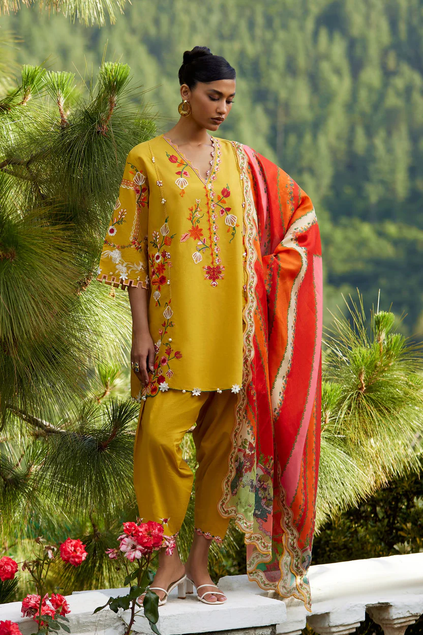 Embroidered 3 Piece Muzlin Suit
