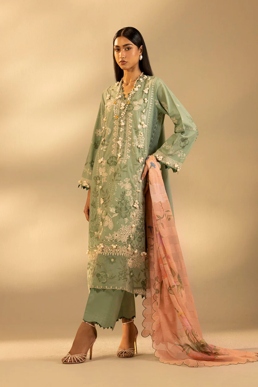 Embroidered 3 Piece Muzlin Suit