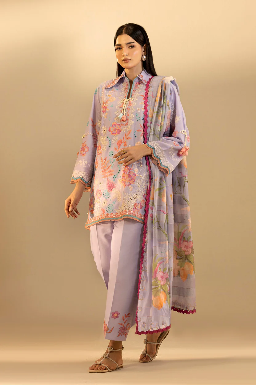 Embroidered 3 Piece Muzlin Suit