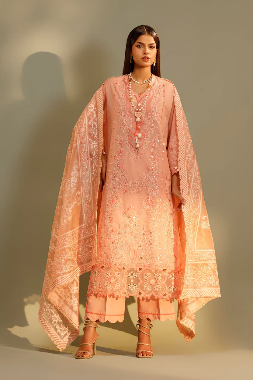 Embroidered 3 Piece Muzlin Suit