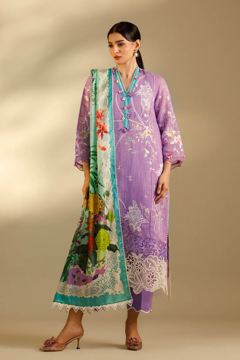 Embroidered 3 Piece Muzlin Suit